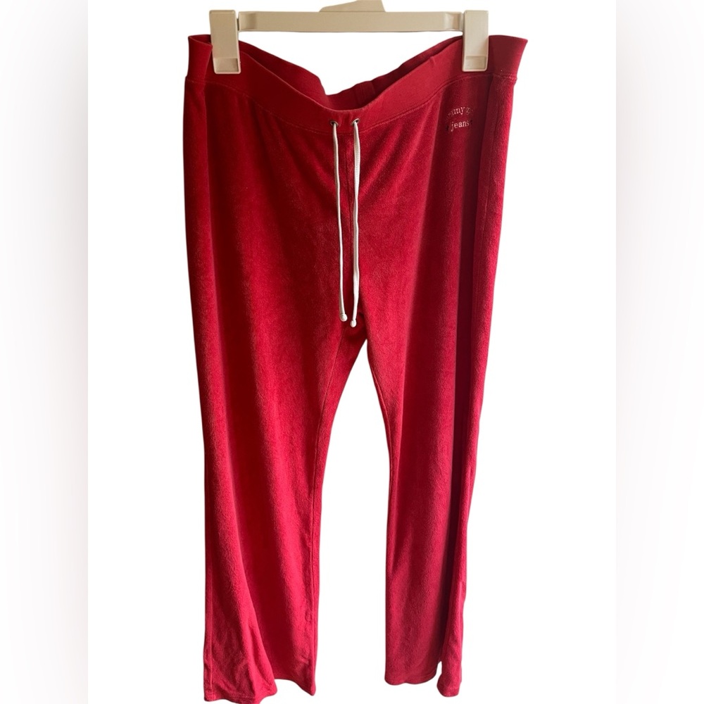 Tommy Girl Jeans Vintage 2002‎ Y2K Hot Pink Terrycloth Tie Waist Pants Sz Large